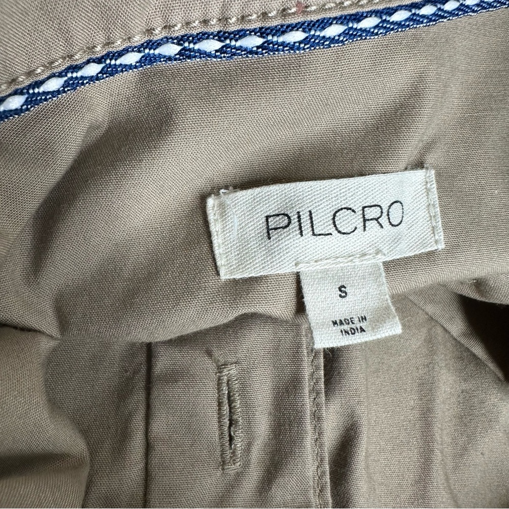NEW Anthropologie Pilcro Pintuck Mini Shirt Dress Khaki Beige Small Button Front - Picture 9 of 15